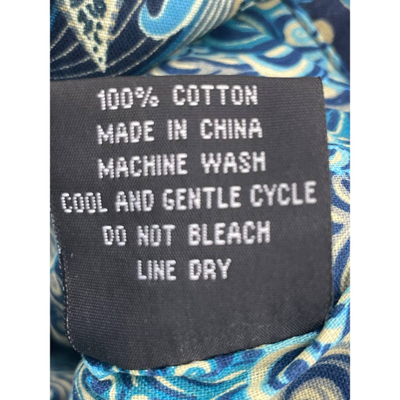 Mary Maxim Blue Paisley Cotton Shoulder Bag Quilted Tote Zippered - Picture 6 of 8